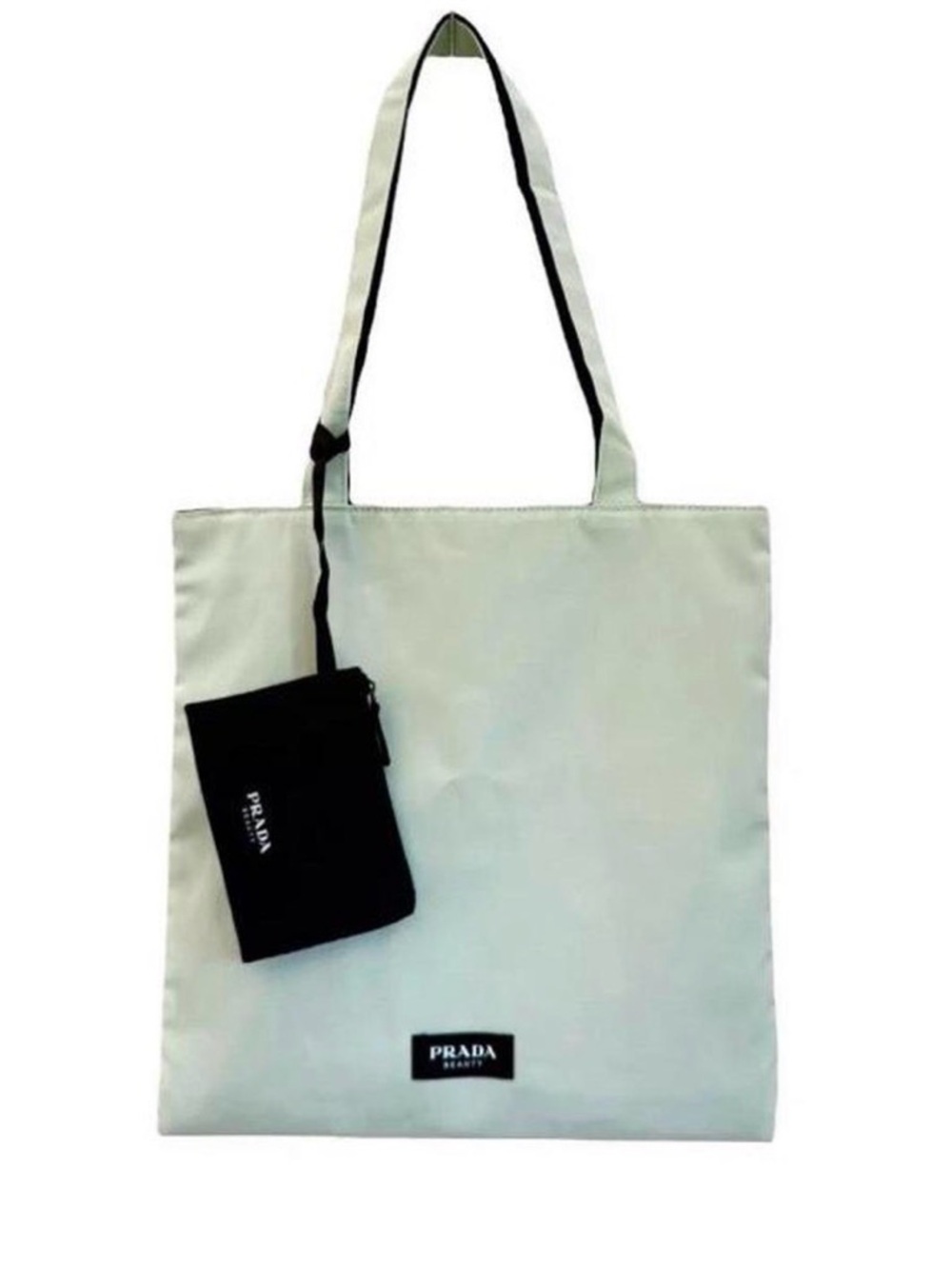 Prada Beauty✨🤍💚GWP White Tote Bag with Black Pouch - Picture 2 of 4